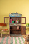 Vintage Blue Cabinet with Tiles <p>W:88cm D:44cm H:161cm </p>