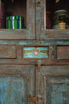 Vintage Blue Cabinet with Tiles <p>W:88cm D:44cm H:161cm </p>