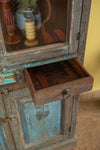 Vintage Blue Cabinet with Tiles <p>W:88cm D:44cm H:161cm </p>