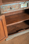 Vintage Blue Cabinet with Tiles <p>W:88cm D:44cm H:161cm </p>
