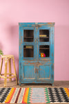 Blue Vintage Wooden Cabinet <p>W:89cm D:48cm H:160cm </p>