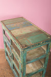 Vintage Display Cabinet in Blue Tones <p>W:100cm D:52cm H:110cm </p>