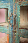 Vintage Display Cabinet in Blue Tones <p>W:100cm D:52cm H:110cm </p>