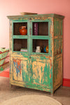 Vintage Green & Cream Cabinet <p>W:117cm D:55cm H:162cm </p>
