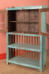 Pale Blue Vintage Shelves with Cabinet <p>W:101cm D:37cm H:158cm </p>