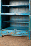 Vintage Blue Cupboard & Shelves with Tiles <p>W:110cm D:51cm H:156cm </p>
