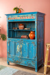 Vintage Blue Cupboard & Shelves with Tiles <p>W:110cm D:51cm H:156cm </p>