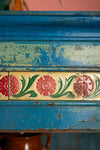 Vintage Blue Cupboard & Shelves with Tiles <p>W:110cm D:51cm H:156cm </p>