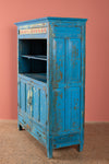 Vintage Blue Cupboard & Shelves with Tiles <p>W:110cm D:51cm H:156cm </p>