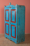 Blue & Red Vintage Cupboard <p>W:78cm D:38cm H:136cm </p>