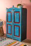 Blue & Red Vintage Cupboard <p>W:78cm D:38cm H:136cm </p>