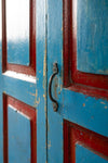 Blue & Red Vintage Cupboard <p>W:78cm D:38cm H:136cm </p>