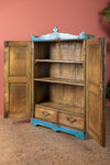Blue & Red Vintage Cupboard <p>W:78cm D:38cm H:136cm </p>