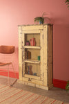 Vintage Yellow Showcase Cabinet <p>W:84cm D:22cm H:137cm </p>