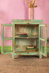 Vintage Light Green Display Cabinet <p>W:64cm D:44cm H:81cm </p>