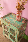 Vintage Light Green Display Cabinet <p>W:64cm D:44cm H:81cm </p>