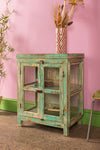Vintage Light Green Display Cabinet <p>W:64cm D:44cm H:81cm </p>