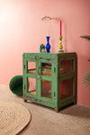 Sage Green Vintage Display Cabinet <p>W:57cm D:38cm H:65cm </p>