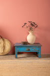 Vintage Blue Side Table with Drawer <p>W:64cm D:40cm H:30cm </p>