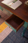 Vintage Desk in Blue Tones <p>W:121cm D:60cm H:77cm </p>