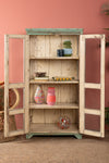 Pale Blue Vintage Display Cabinet <p>W:77cm D:47cm H:148cm </p>