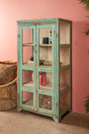 Pale Blue Vintage Display Cabinet <p>W:77cm D:47cm H:148cm </p>