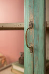 Pale Blue Vintage Display Cabinet <p>W:77cm D:47cm H:148cm </p>