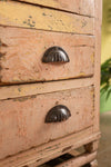 Cream & Pale Pink Vintage Cabinet <p>W:70cm D:40cm H:158cm </p>