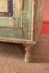 Vintage Pale Yellow & Green Sideboard <p>W:141cm D:61cm H:86cm </p>