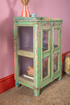 Vintage Green & Lilac Display Cabinet <p>W:62cm D:40cm H:97cm </p>