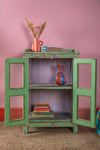 Vintage Green & Lilac Display Cabinet <p>W:62cm D:40cm H:97cm </p>