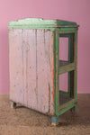 Vintage Green & Lilac Display Cabinet <p>W:62cm D:40cm H:97cm </p>