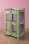 Vintage Green & Lilac Display Cabinet <p>W:62cm D:40cm H:97cm </p>
