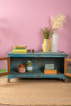 Blue Vintage Low Cabinet <p>W:125cm D:59cm H:61cm </p>