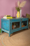 Blue Vintage Low Cabinet <p>W:125cm D:59cm H:61cm </p>