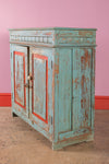 Vintage Blue & Red Cupboard <p>W:99cm D:44cm H:98cm </p>