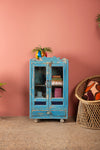 Blue & Green Vintage Art Deco Cabinet <p>W:61cm D:31.5cm H:105cm </p>