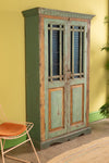 Vintage Green Art Deco Almirah <p>W:102cm D:38cm H:179cm </p>