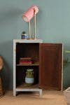 Blue & Pink Vintage Side Cupboard <p>W:41cm D:41cm H:81cm </p>