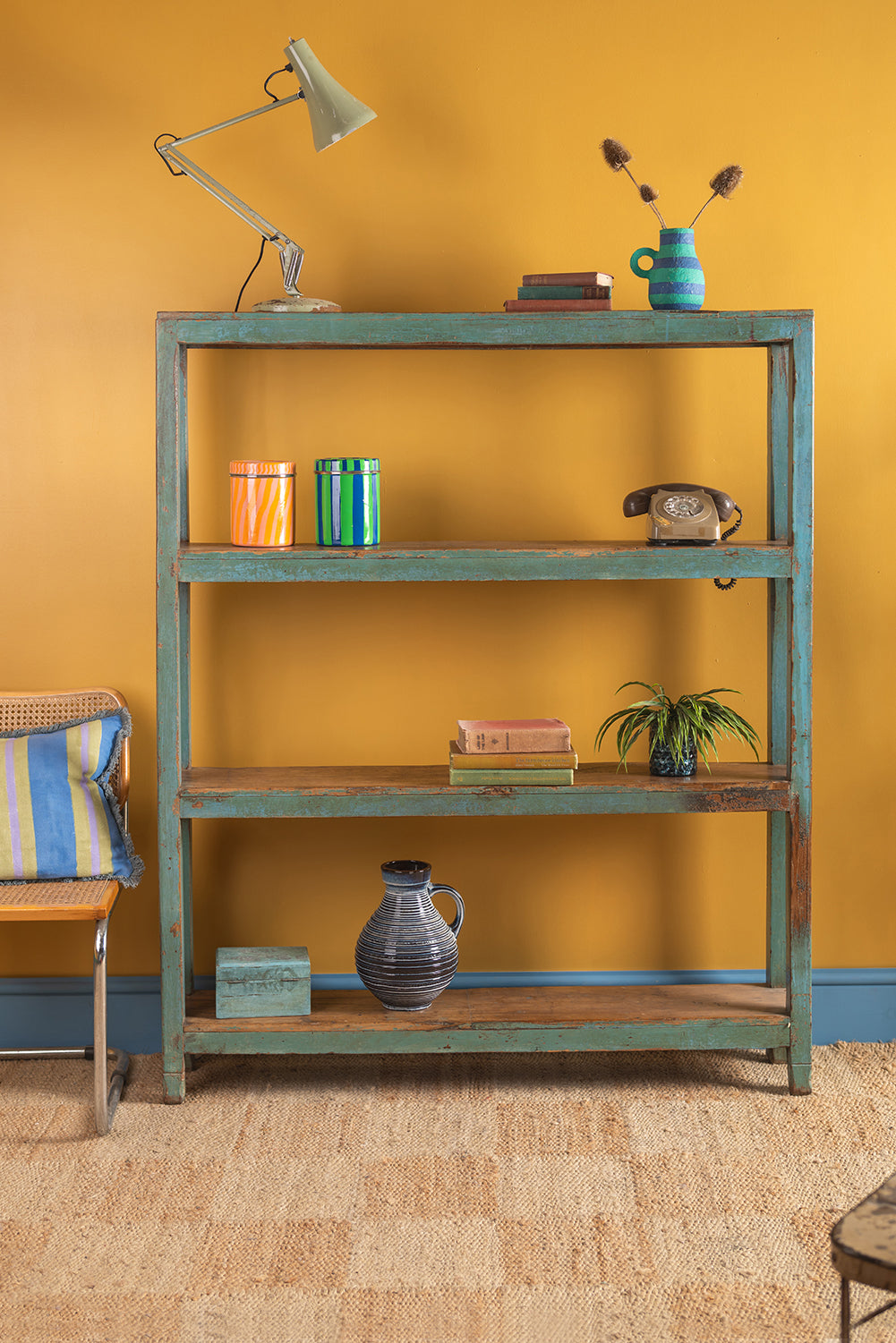Vintage Turquoise Baker Shelf