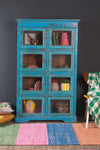 Vintage Blue Showcase Cabinet <p>W:98cm D:29cm H:160cm </p>