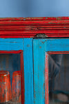 Red & Blue Vintage Wall Showcase <p>W:181cm D:22cm H:88cm </p>