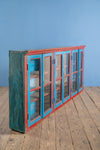 Red & Blue Vintage Wall Showcase <p>W:181cm D:22cm H:88cm </p>