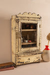 Vintage Cream Wall Showcase with Drawer <p>W:36cm D:20cm H:67cm </p>