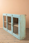 Pale Blue Vintage Wall Showcase <p>W:137cm D:19cm H:69cm </p>