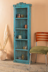 Tall Teal Blue Vintage Showcase <p>W:48cm D:13cm H:155cm </p>