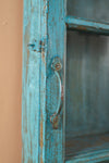 Tall Teal Blue Vintage Showcase <p>W:48cm D:13cm H:155cm </p>