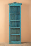 Tall Teal Blue Vintage Showcase <p>W:48cm D:13cm H:155cm </p>