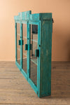 Teal Blue Vintage Wall Showcase <p>W:129cm D:17cm H:98cm </p>