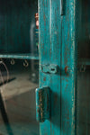 Teal Blue Vintage Wall Showcase <p>W:129cm D:17cm H:98cm </p>